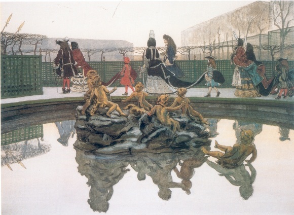 Александр Бенуа. "Прогулка короля" (1906)