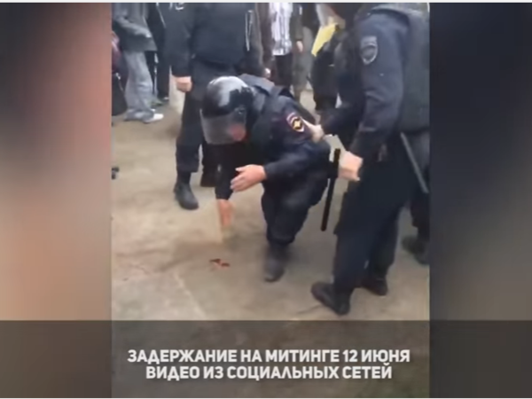 Как полицейский лишился зуба на Марсовом, снято на видео