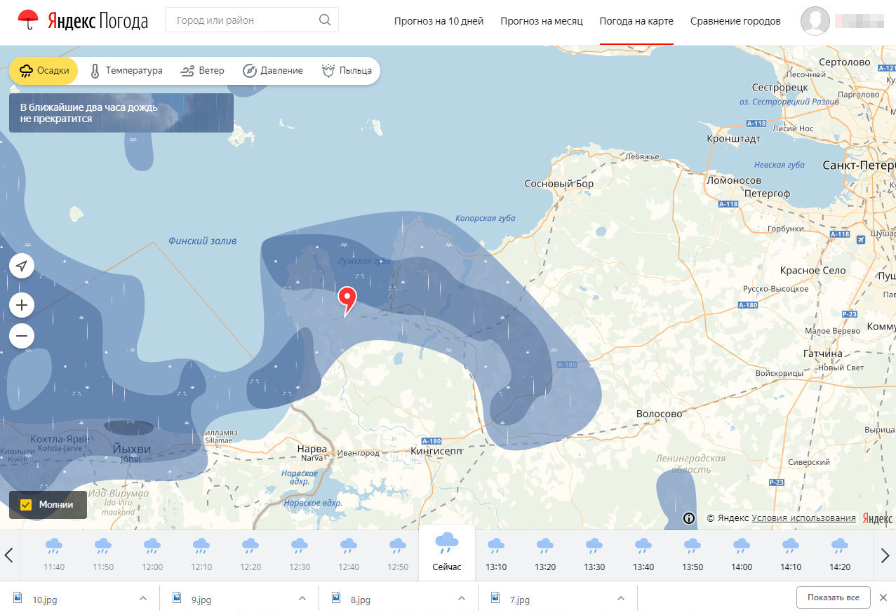 Погода в спб на карте