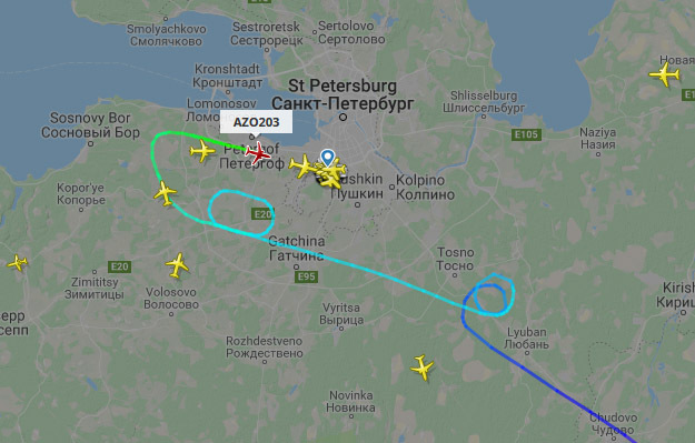 скриншот страницы сервиса flightradar24.com