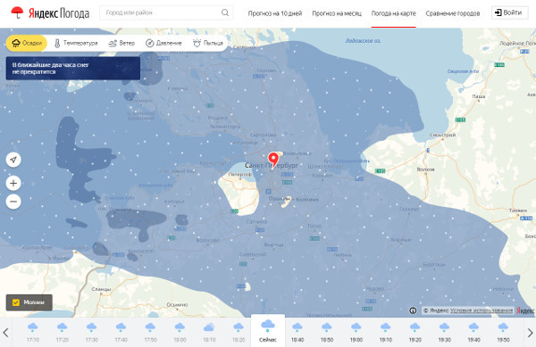 Погода в санкт петербурге сейчас карта