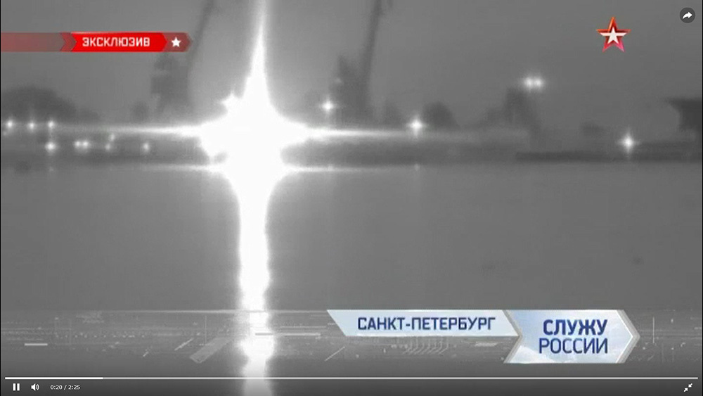Видео с испытаниями нового оружия в Финском заливе телеканал опубликовал 10 марта 2019 года//кадр из видео телеканала "Звезда"